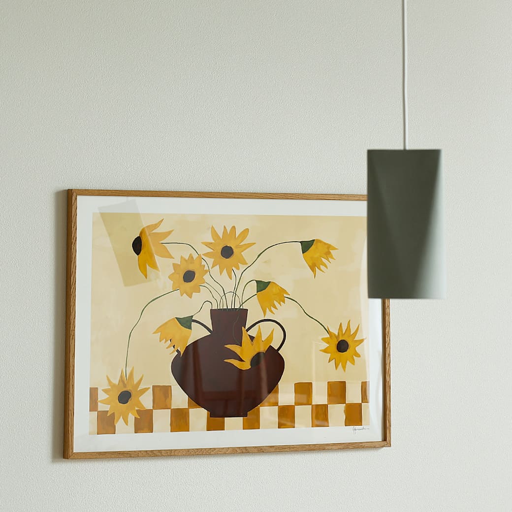 m-po07 アートポスター THE POSTER CLUB Sunflowers in Burgundy Vase 50×70cm