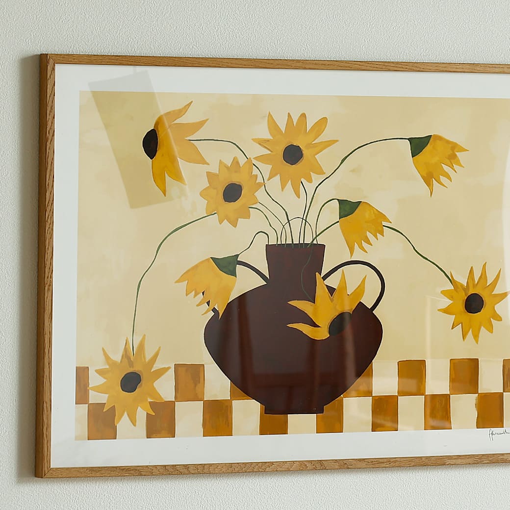 m-po07 アートポスター THE POSTER CLUB Sunflowers in Burgundy Vase 50×70cm
