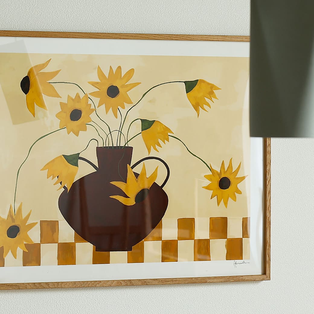 m-po07 アートポスター THE POSTER CLUB Sunflowers in Burgundy Vase 50×70cm
