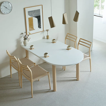 ハーフオーバル ダイニングテーブル 幅160cm ナチュラル脚 北欧モダン